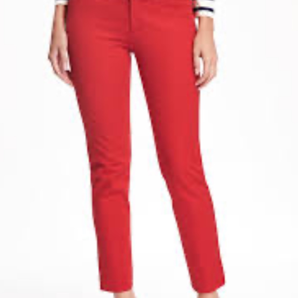 Old Navy Pixie Pixie Mid Rise Pants In Robbie Red - image 1
